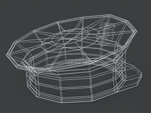 low poly cartoon police hat Modelo 3D