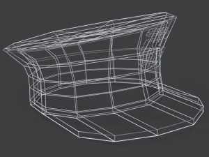 low poly cartoon police hat Modelo 3D