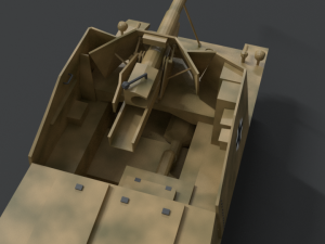 low poly cartoon sdkfz 131 marder ii tank 3D Model