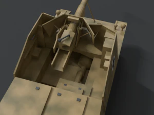 low poly cartoon sdkfz 131 marder ii tank 3D Model