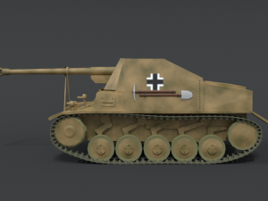 low poly cartoon sdkfz 131 marder ii tank 3D Model