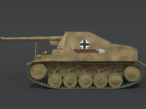 low poly cartoon sdkfz 131 marder ii tank 3D Model