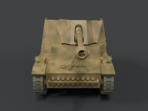 low poly cartoon sdkfz 131 marder ii tank 3D Model