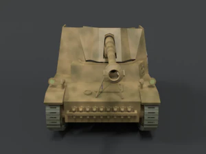 low poly cartoon sdkfz 131 marder ii tank 3D Model
