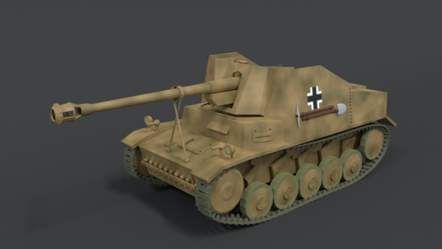 low poly cartoon sdkfz 131 marder ii tank 3D Model .c4d .max .obj .3ds .fbx .stl .blend 