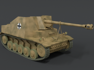 low poly cartoon sdkfz 131 marder ii tank 3D Model