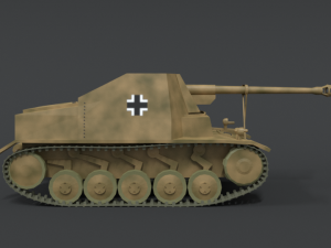 low poly cartoon sdkfz 131 marder ii tank 3D Model