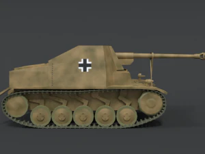 low poly cartoon sdkfz 131 marder ii tank 3D Model