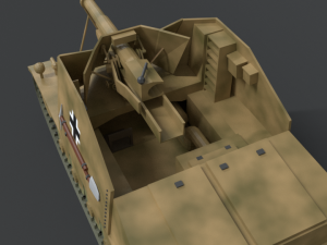 low poly cartoon sdkfz 131 marder ii tank 3D Model