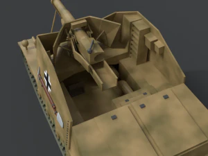 low poly cartoon sdkfz 131 marder ii tank 3D Model