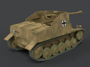 low poly cartoon sdkfz 131 marder ii tank 3D Model
