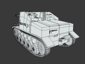 low poly cartoon sdkfz 131 marder ii tank 3D Model