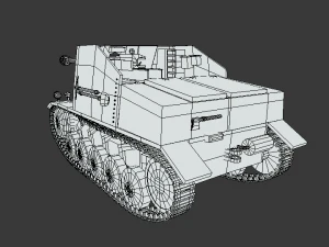low poly cartoon sdkfz 131 marder ii tank 3D Model