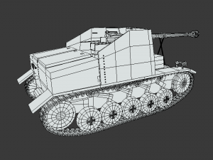 low poly cartoon sdkfz 131 marder ii tank 3D Model