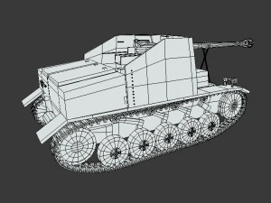 low poly cartoon sdkfz 131 marder ii tank 3D Model