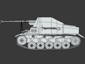 low poly cartoon sdkfz 131 marder ii tank 3D Model