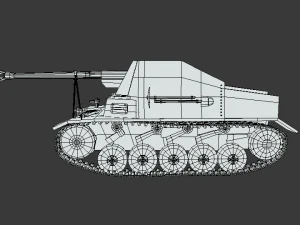 low poly cartoon sdkfz 131 marder ii tank 3D Model