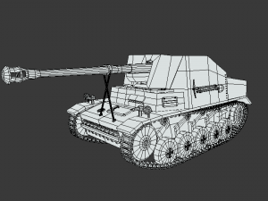 low poly cartoon sdkfz 131 marder ii tank 3D Model