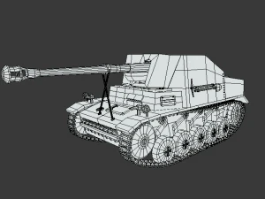 low poly cartoon sdkfz 131 marder ii tank 3D Model