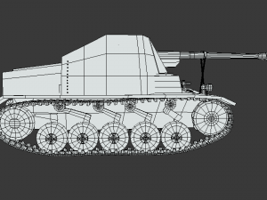 low poly cartoon sdkfz 131 marder ii tank 3D Model