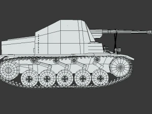 low poly cartoon sdkfz 131 marder ii tank 3D Model