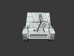 low poly cartoon sdkfz 131 marder ii tank 3D Model