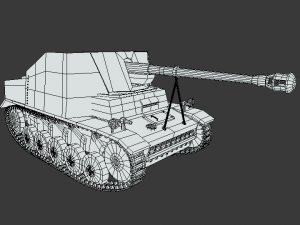 low poly cartoon sdkfz 131 marder ii tank 3D Model