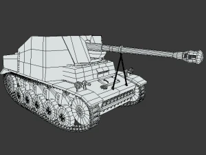 low poly cartoon sdkfz 131 marder ii tank 3D Model