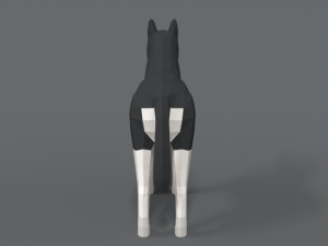 low poly cartoon husky 3D 模型
