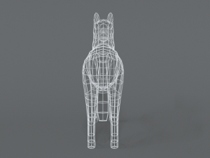low poly cartoon husky 3D 模型