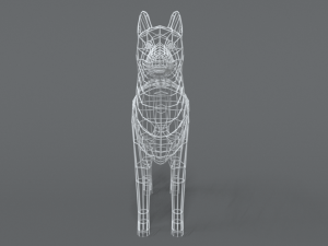 low poly cartoon husky 3D 模型