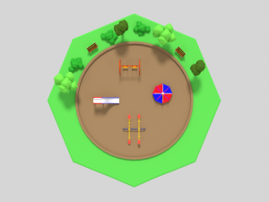 low poly cartoon playground scene Modelo 3D