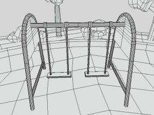 low poly cartoon playground scene Modelo 3D