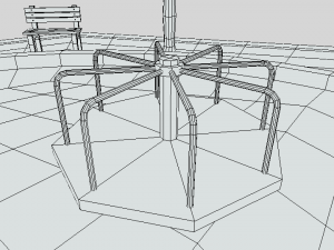 low poly cartoon playground scene Modelo 3D
