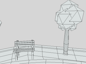 low poly cartoon playground scene Modelo 3D
