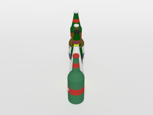 low poly cartoon beer bottles Modelo 3D
