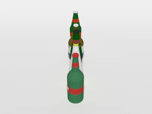 low poly cartoon beer bottles 3D Model