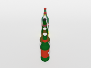 low poly cartoon beer bottles Modelo 3D