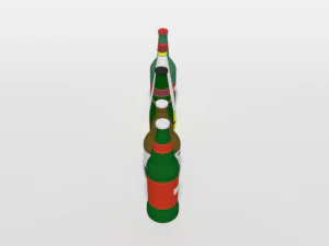 low poly cartoon beer bottles 3D Model