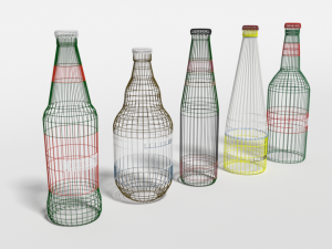 low poly cartoon beer bottles Modelo 3D