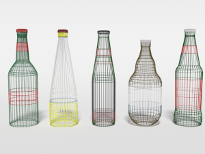 low poly cartoon beer bottles Modelo 3D