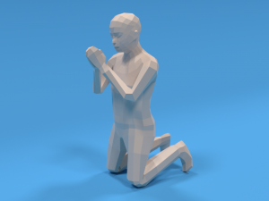 low poly kid praying 3D Модель