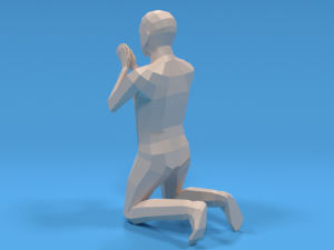 low poly kid praying 3D 모델