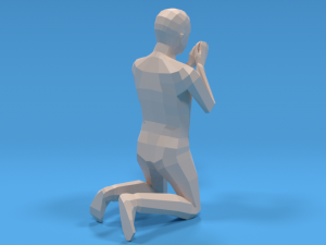 low poly kid praying 3D 모델