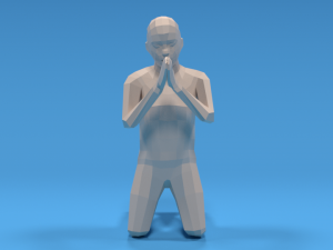 low poly kid praying 3D 모델