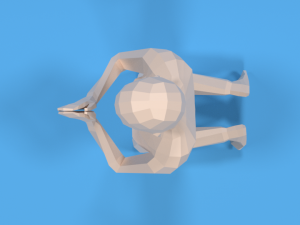 low poly kid praying 3D 모델