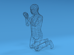 low poly kid praying 3D 모델