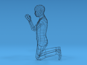 low poly kid praying 3D 모델