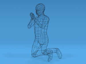 low poly kid praying 3D 모델