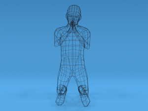 low poly kid praying 3D 모델
